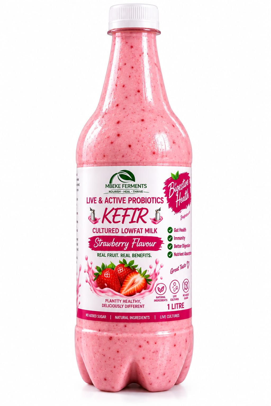 Strawberry flavoured kefir milk